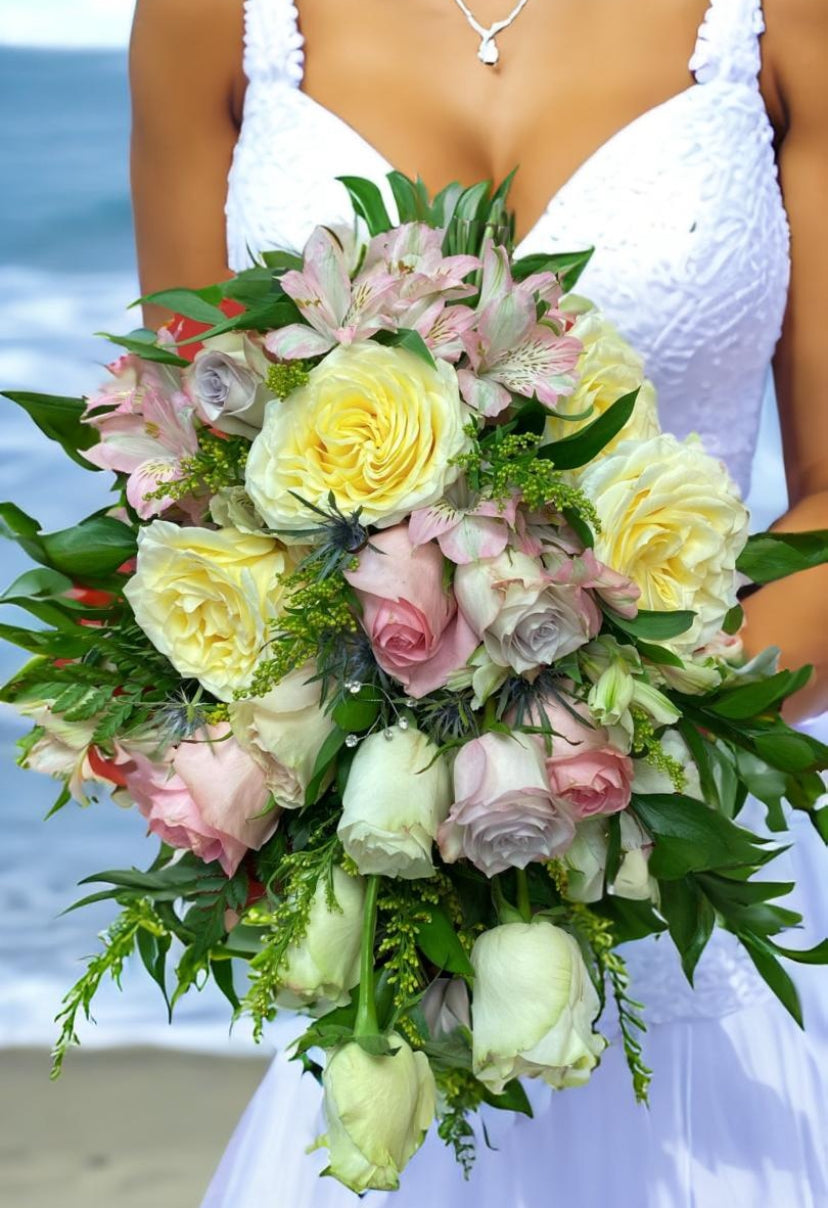 Siesta Sunset Cascading Bridal Bouquet – Seminole Florist, Seminole FL