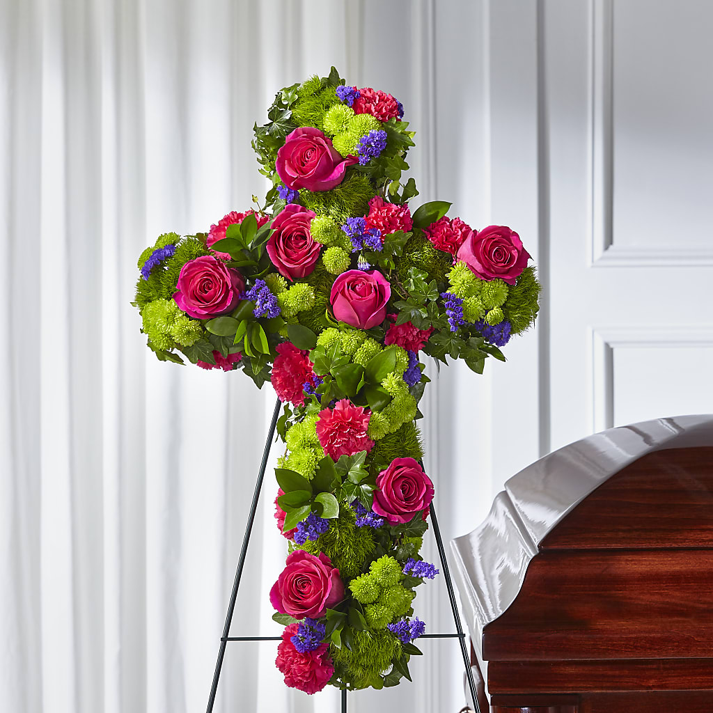 Tribute Rose Floral Cross – Seminole Florist, Seminole FL