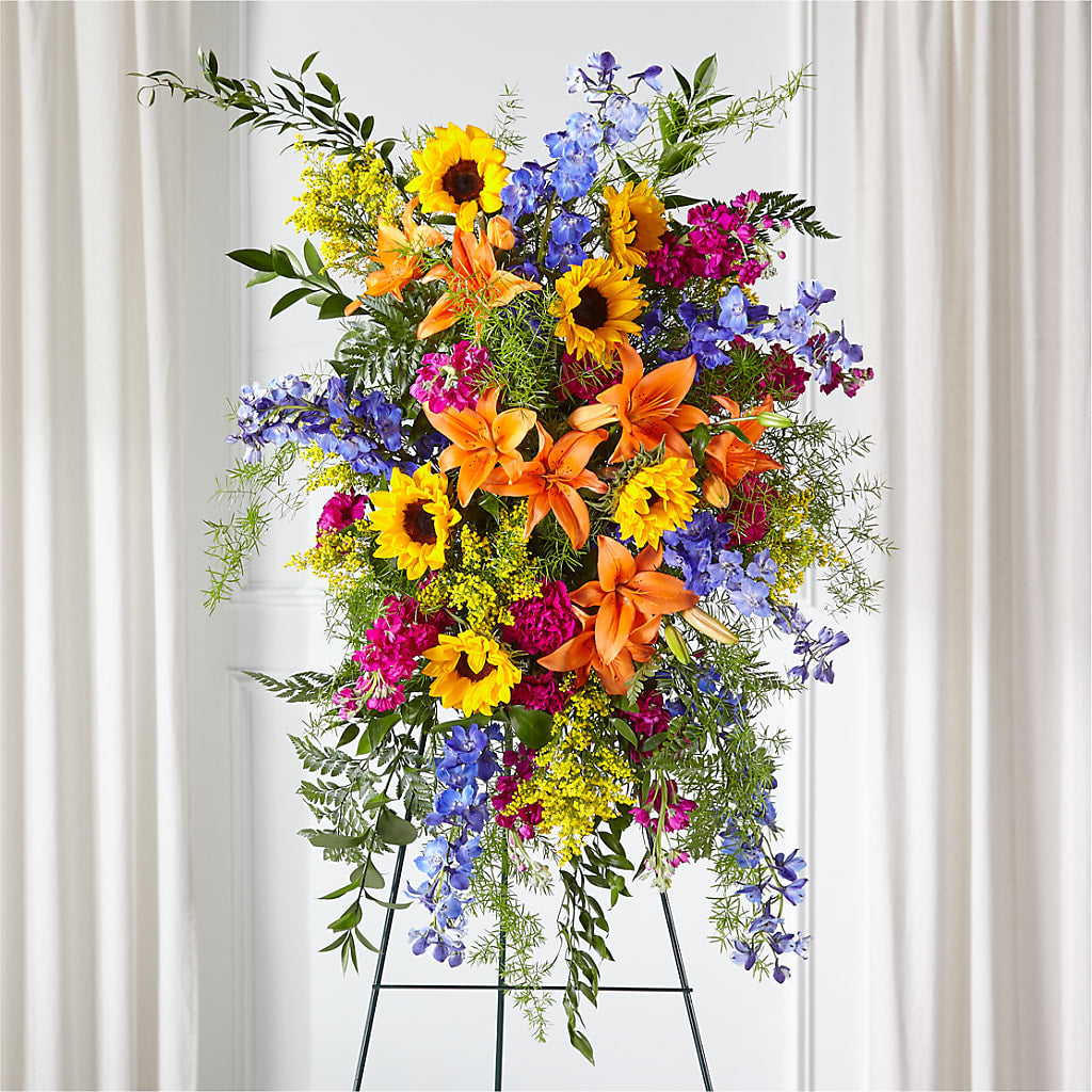 Sunlit Memories Standing Spray (Standard) – Seminole Florist, Seminole FL