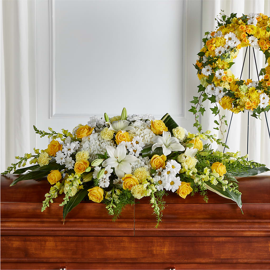 Golden Harmony Casket Spray – Seminole Florist, Seminole FL
