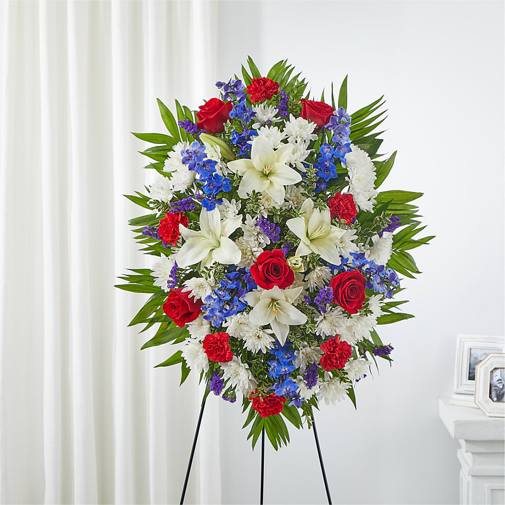 Cherished Service Standing Spray – Seminole Florist, Seminole FL