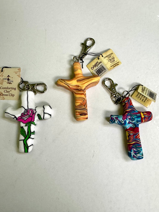 Comforting Clay Cross Keychain