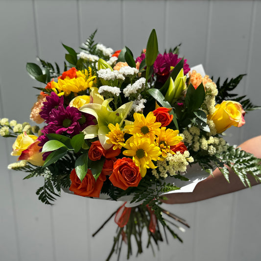 Seasonal Mix Wrapped Bouquet