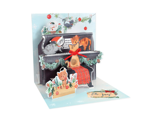 Piano Cats Pop Up Christmas Card