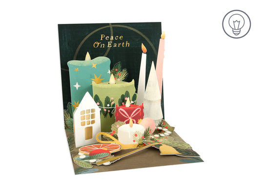 Candles Light Up Pop Up Christmas Card