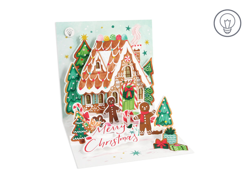 Gingerbread House Light Up Pop Up Christmas Card