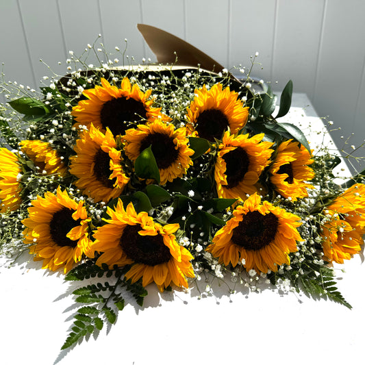 Honey Bee Sunflower Wrapped Bouquet